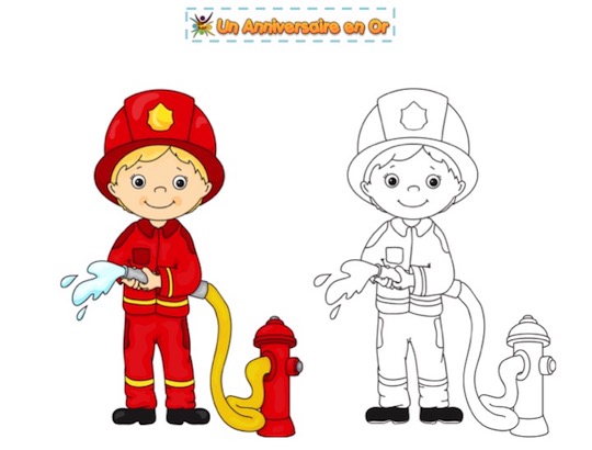 Coloriage de pompier
