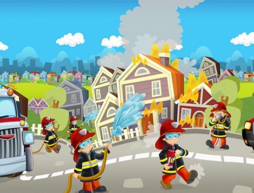 jeu d'aventure sur le thème des pompiers pour anniversaire