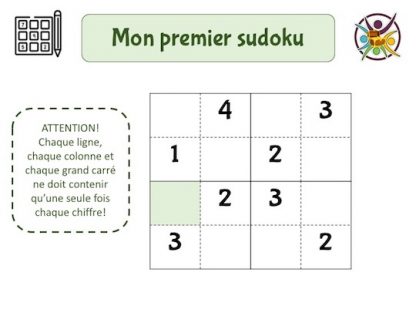 Premier sudoku à imprimer gratuitement