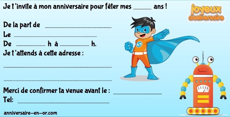 Invitation anniversaire des super héros