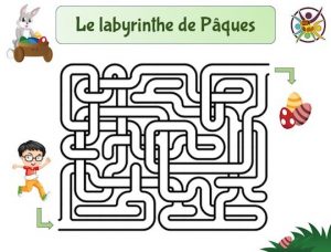 Jeu, activité, labyrinthe de Pâques à imprimer pour enfants!