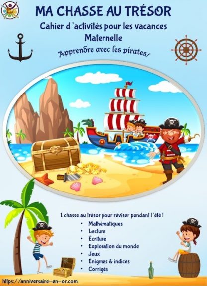 Cahier de vacances enfant de maternelle Pirate