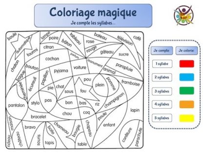 coloriage magique pour enfants pour apprendre les syllabes