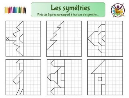 Exercices axe de symétrie à imprimer pour enfants
