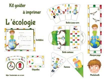 Kit de décoration anniversaire enfant à imprimer sur l'écologie