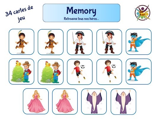 Jeux Memory pour enfant - en ligne & Gratuits