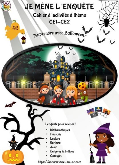 Cahier jeu pour Halloween pour enfants de CE1 et CE2