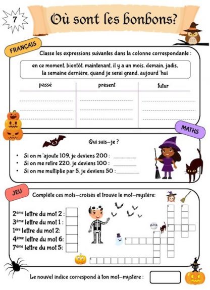 cahier de jeu d'enquête pour enfant thème Halloween