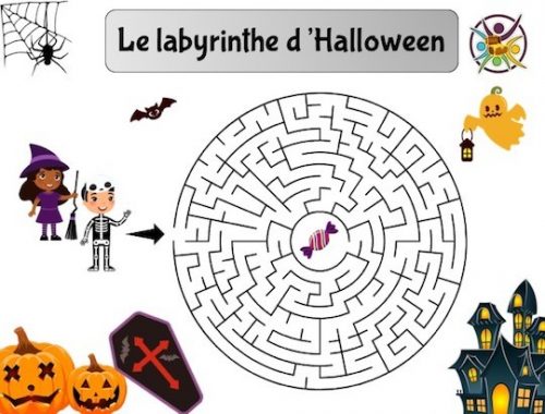 Labyrinthe Halloween à imprimer pour enfant