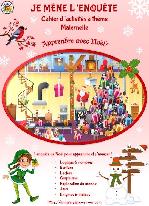 Cahier de jeux et activités de Noël pour enfants de maternelle