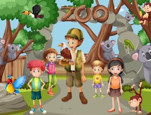 chasse au trésor au zoo pour enfant