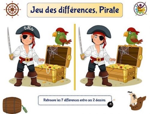 Jeu des différences le trésor des pirates