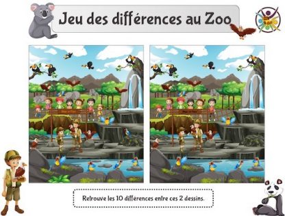 Jeu des différences au zoo