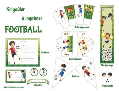 Kit de décoration pour anniversaire à imprimer sur le thème du football