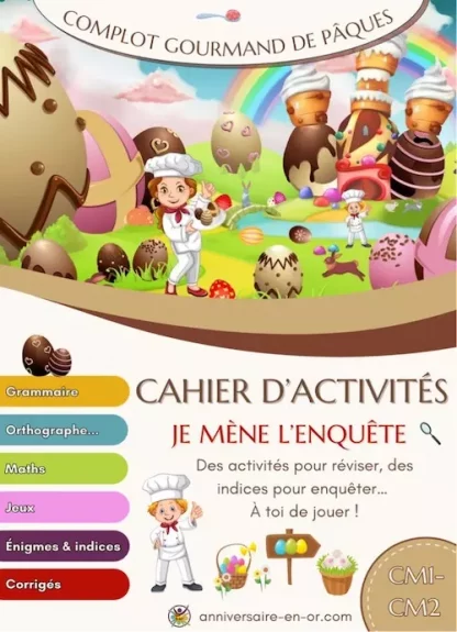 Caghier de jeux éducatif à télécharger, thème Pâques