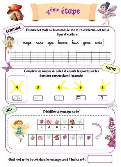 Cahier d'activités de vacances pour enfant de maternelle
