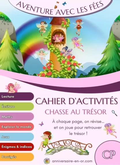 Chasse au trésor sous forme de cahier d'activités pour enfant, niveau CP