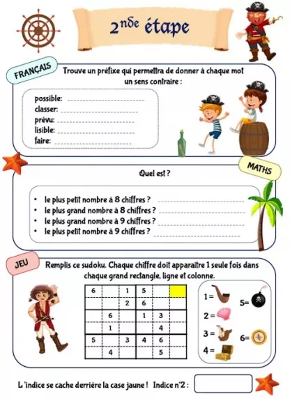 Cahier d'activités de chasse au trésor des pirates