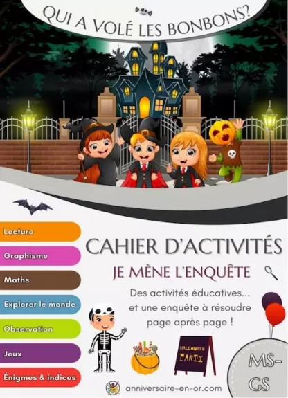 Cahier activités Halloween à imprimer pour enfants de maternelle