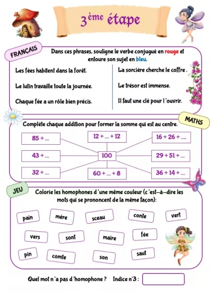 Cahier d'activités pour les vacances pour enfants de CE1-CE2