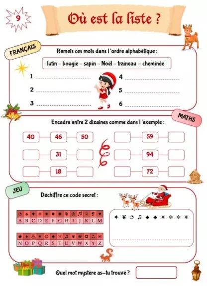Cahier de jeux à thème pour enfant: Noël