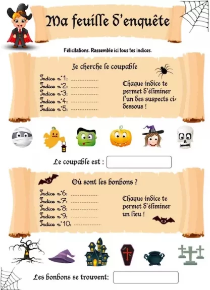 Cahier de jeux et d'activités pour Halloween pour enfants de maternelle