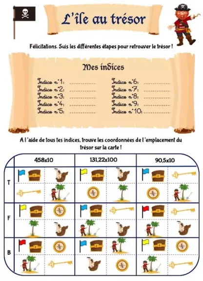 Cahier de jeux et activités enfants avec chasse au trésor
