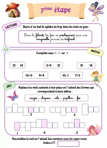 Cahier d'activités pour enfant de 6 ans, niveau CP