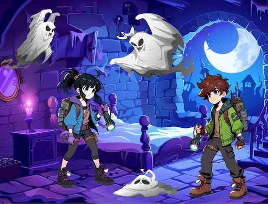 Jeu de chasse aux fantômes pour jeunes enfants de maternelle