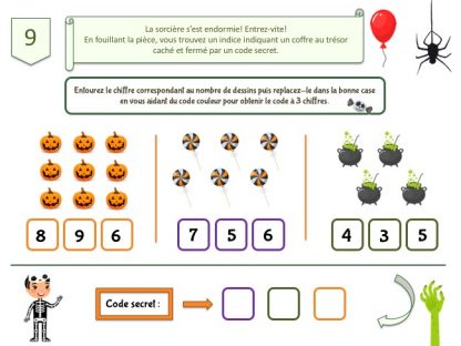 code secret Halloween pour enfant de maternelle