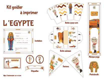 Décoration à imprimer pour anniversaire sur le thème de l'Egypte