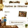 Diplôme de détective à imprimer pour jeu d'enquête policière