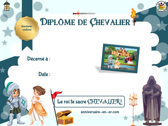 Chasse au trésor Chevalier (4-5 ans) - Un Anniversaire en Or