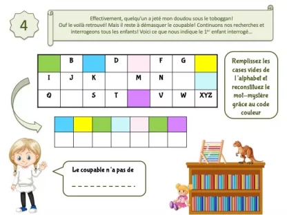 jeu enquête policière pour petits détectives de maternelle