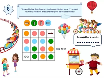 jeu d'énigme au parc pour enfants de maternelle