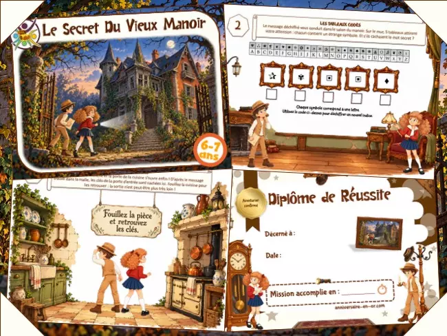 Escape game manoir 6 et 7 ans