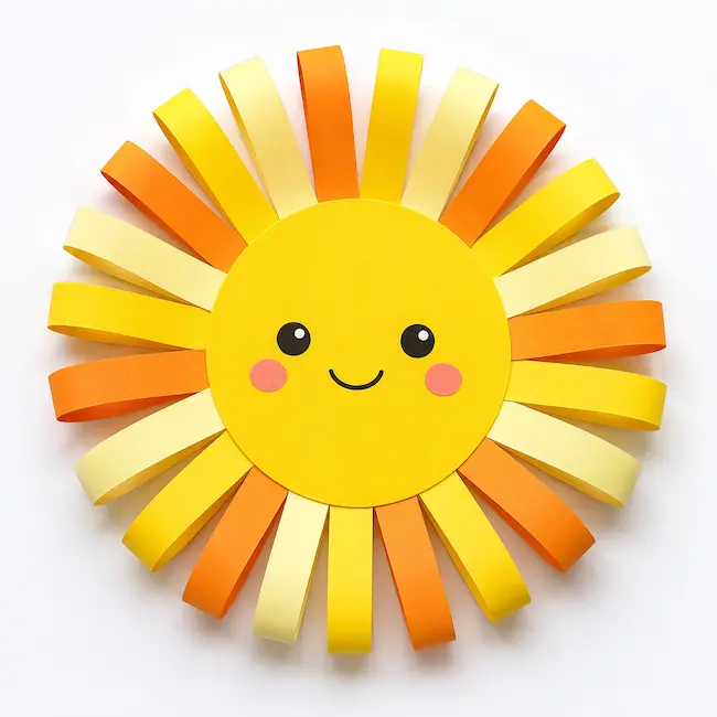 Soleil en papier: activité manuelle enfant