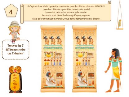 indice sur papyrus pour chasse au trésor en Egypte
