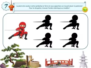 Indice pour enfant de maternelle Ninja