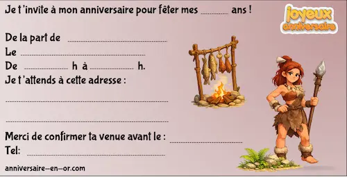 invitations anniversaire enquêtes policières enfants préhistoire