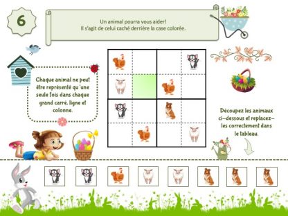 Activité de chasse au trésor à imprimer pour enfants de 6-7 ans, thème Pâques!