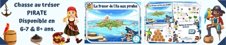 kit de chasse au trésor sur l'île des pirates à imprimer pour anniversaire enfant