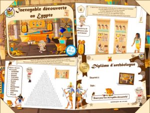 jeu à imprimer de chasse au trésor dans les pyramides d'Egypte