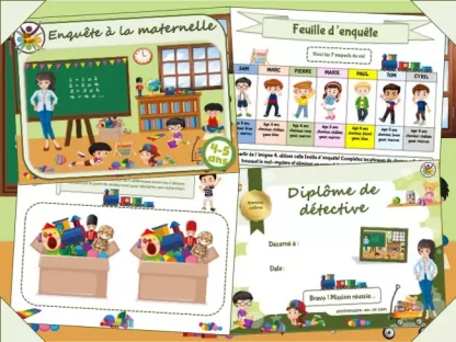 Jeu d'enquête policière pour enfants de maternelle