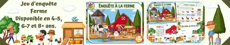 kit jeu énigme PDF ferme pour 8 ans et plus