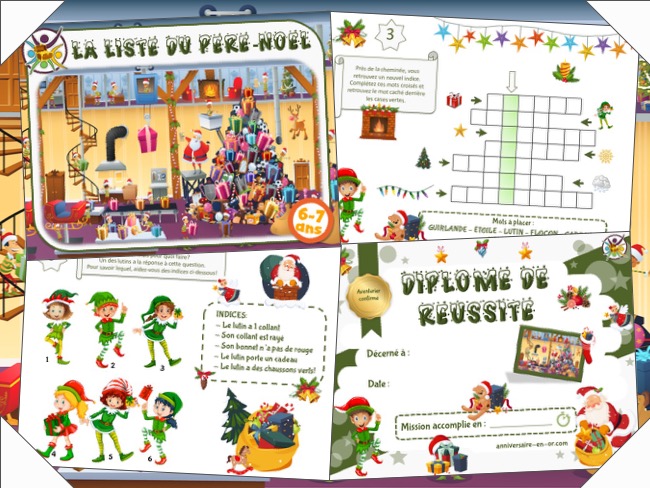 Kit de jeu d'évasion à imprimer pour animation enfant de Noël