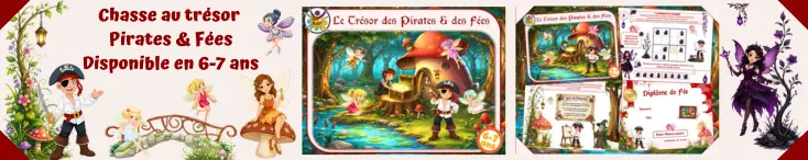 jeu de chasse au trésor des pirates et des fées pour enfants