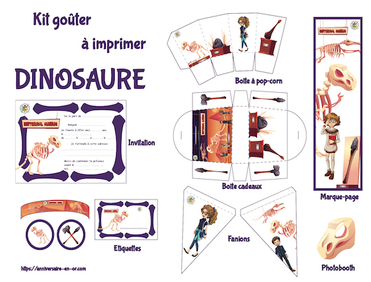 Kit Décoration Anniversaire Dinosaure - 80 Pièces : Porte-clés, Bracelets, œufs, Squelettes… - Cadeau Enfant