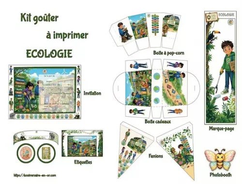 Décoration anniversaire écologie à imprimer | Kit PDF