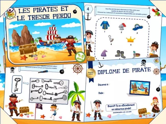 Jeu à imprimer PIRATE pour enfants de 4 et 5 ans